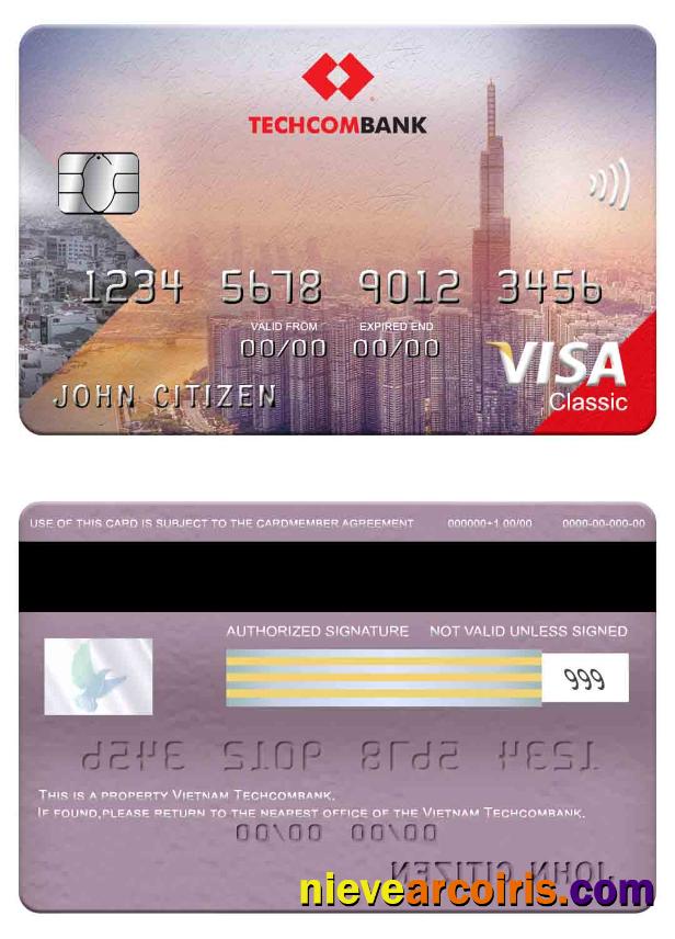 Vietnam Techcombank visa classic card